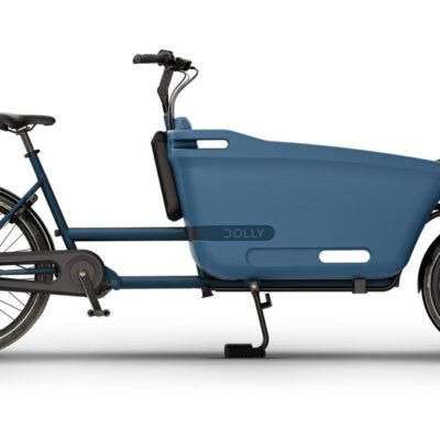 Dolly Joy 545 Wh 2026 – blue electric cargo bike, side view